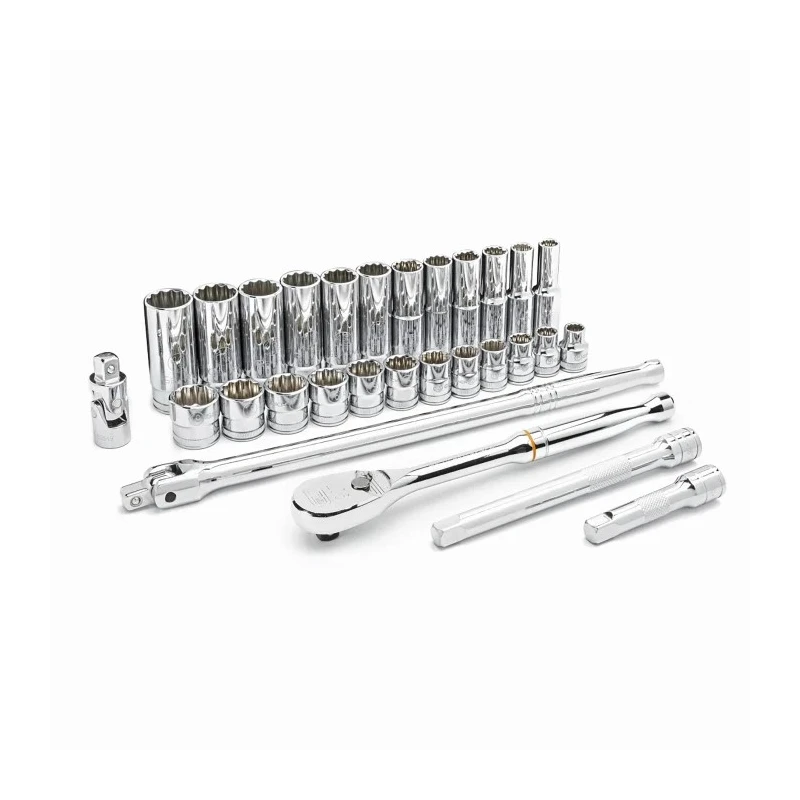 GearWrench 29-Piece 3/8 in 12 Point Socket Set Chrome Alloy Steel 8-19 mm 80692
