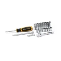 GearWrench 22-Piece 1/4 in Drive 12 Point and 6 Point Socket Set Chrome Alloy Steel 80327