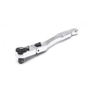 GearWrench 1/4 in Ratchet Socket Wrench with Ratchet Handle, Alloy Steel, Chrome Full Polish, 6in Overall 81025