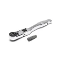GearWrench 1/4 in Ratchet Socket Wrench with Ratchet Handle, Alloy Steel, Chrome Full Polish, 6in Overall 81025
