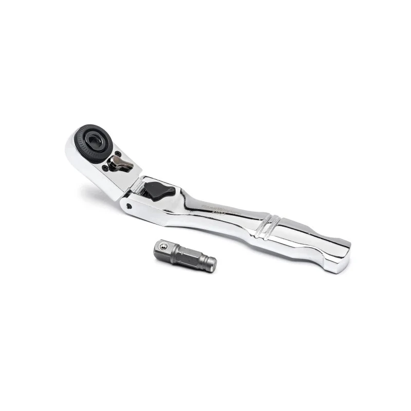 GearWrench 1/4 in Ratchet Socket Wrench with Ratchet Handle, Alloy Steel, Chrome Full Polish, 6in Overall 81025