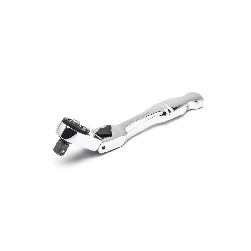 GearWrench 1/4 in Ratchet Socket Wrench with Ratchet Handle, Alloy Steel, Chrome Full Polish, 6in Overall 81025