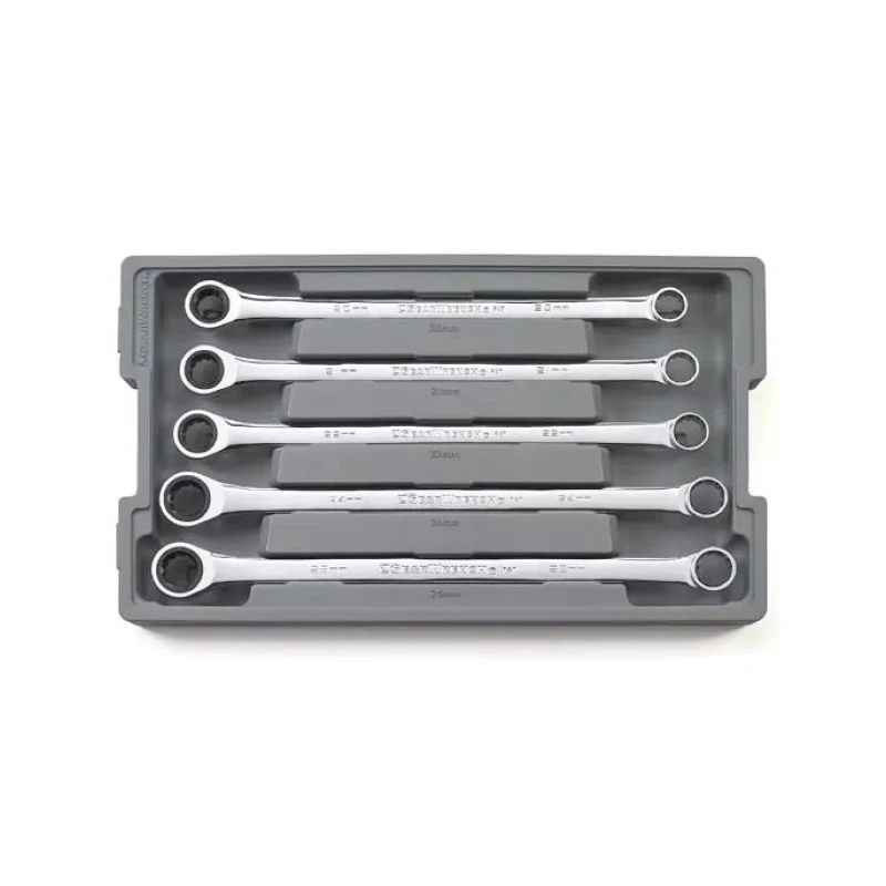 GearWrench 5-Piece 72-Tooth 12 Point XL GearBox Double Box Ratcheting Metric Spanner Set, 20-25 mm, Alloy Steel 85987
