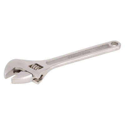 Bahco Adjustable Wrench 18 mm Jaw Capacity, 150 mm Overall Length, Stainless Steel Metal Handle SS001-150