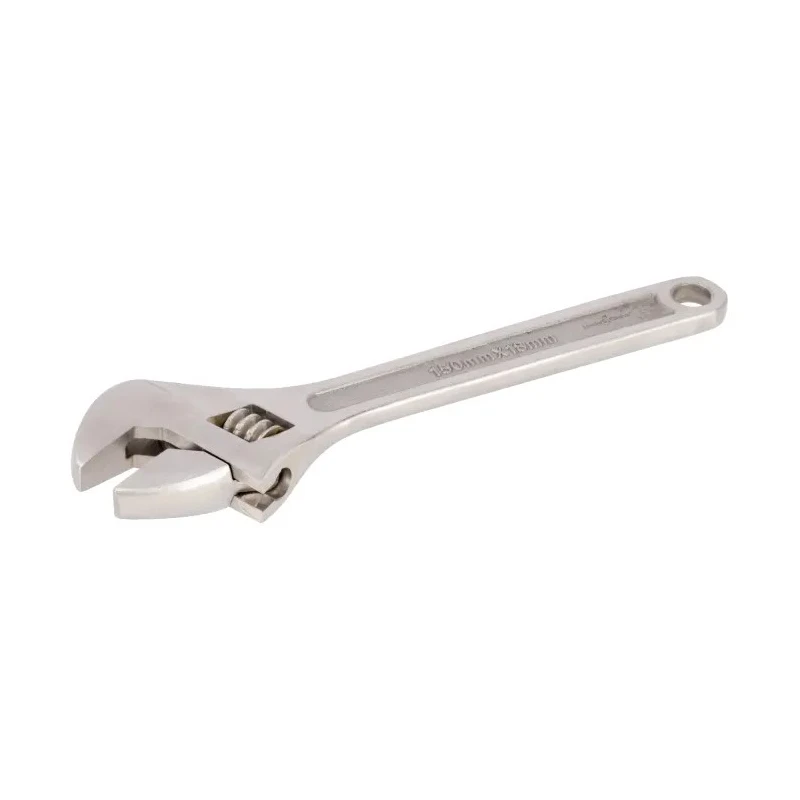 Bahco Adjustable Wrench 18 mm Jaw Capacity, 150 mm Overall Length, Stainless Steel Metal Handle SS001-150