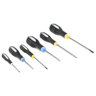 Bahco Pozidriv and Slotted Standard Screwdriver Set 6-Piece Including Sizes PZ1, PZ2, 3x0.5mm to 6.5x1.2mm BE-9882I
