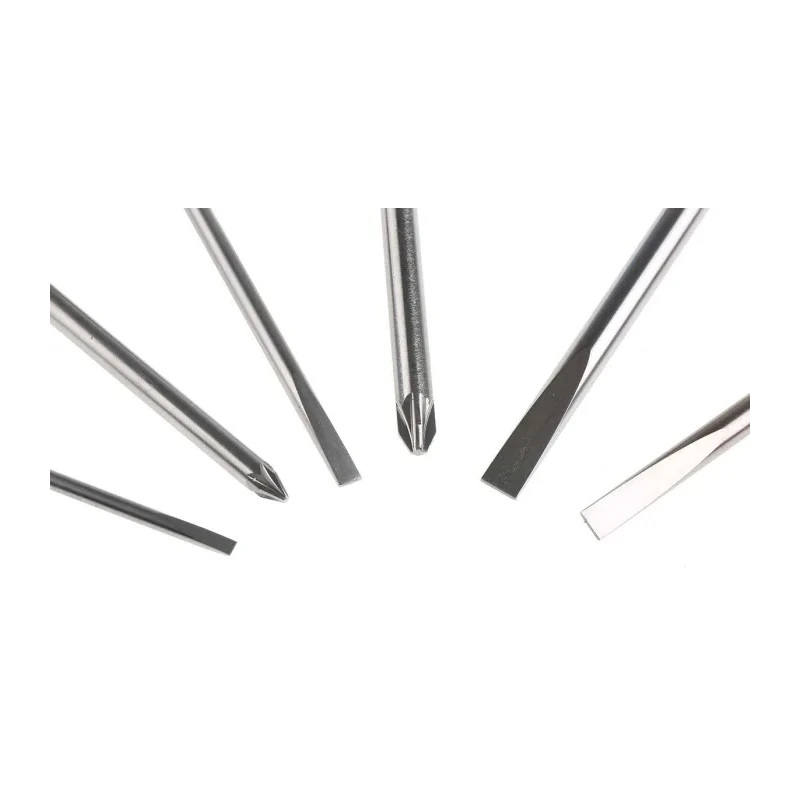 Bahco Pozidriv and Slotted Standard Screwdriver Set 6-Piece Including Sizes PZ1, PZ2, 3x0.5mm to 6.5x1.2mm BE-9882I