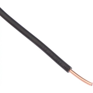 RS PRO Black Hook Up Wire 13 AWG, 1/1.78 mm Core Strands, 100 m Length, Polyvinyl Chloride Jacket 359-065