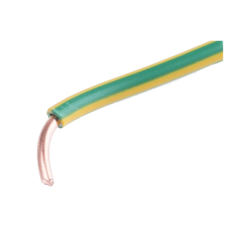RS PRO Green Yellow Hook Up Wire 13 AWG Annealed Copper Conductor PVC Insulation 600V 70°C 100m 359-071