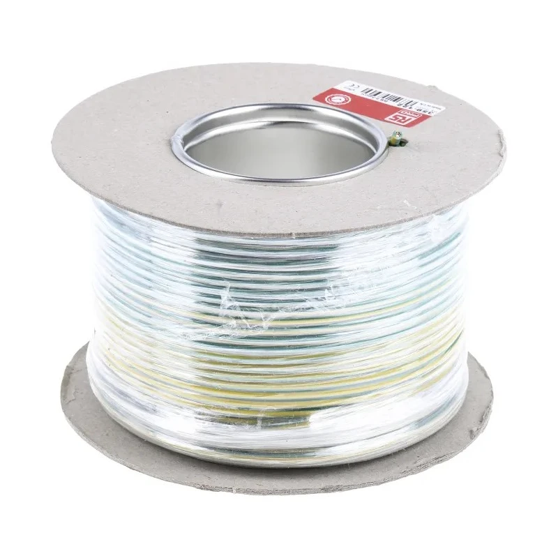 RS PRO Yellow Green Hook Up Wire 13 AWG 7x0.67 mm Stranded Annealed Copper PVC Insulated 100 m 600 V BR Series 359-122