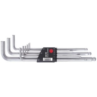 Wiha 9 Piece L Metric Hex Key Set Chrome Vanadium Steel Short Arm Hex Ball End Hex Size 1.5 → 10 mm 01418