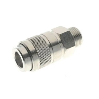 RS PRO Brass Nickel Plated Quick Air Coupling 3/8 in Female BSP Thread 16 Bar Pressure 80°C Temperature 187-8774