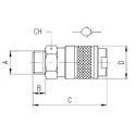 RS PRO Brass Quick Air Coupling, 1/2 in Female BSP, 16 bar Max Operating Pressure, -20°C to 80°C, Series 120-220 187-8776