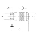 RS PRO Brass Quick Air Coupling 1/4 in Female BSP Nickel Plated, Operating Pressure 25 bar, Operating Temperature 187-8784