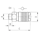 RS PRO Brass Quick Air Coupling 3/8 in Female BSP Nickel Plated for Pneumatic Applications 187-8783