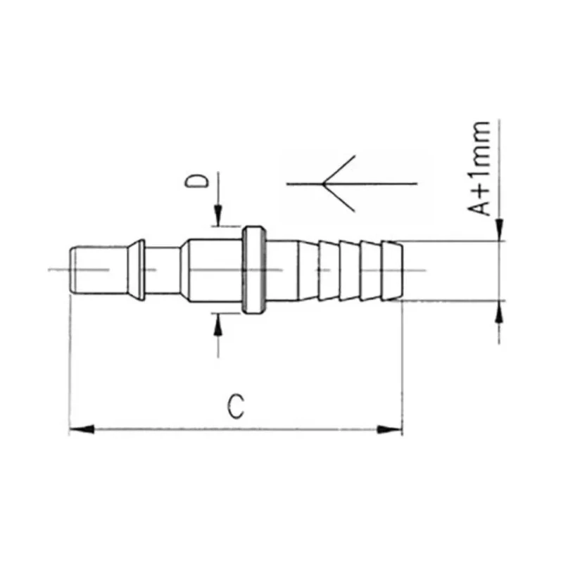 RS PRO Brass Coupler Nipple Male ISO 228 Class A 8mm Nickel Plated 25 bar Operating Pressure 80°C Maximum Operating 187-8822