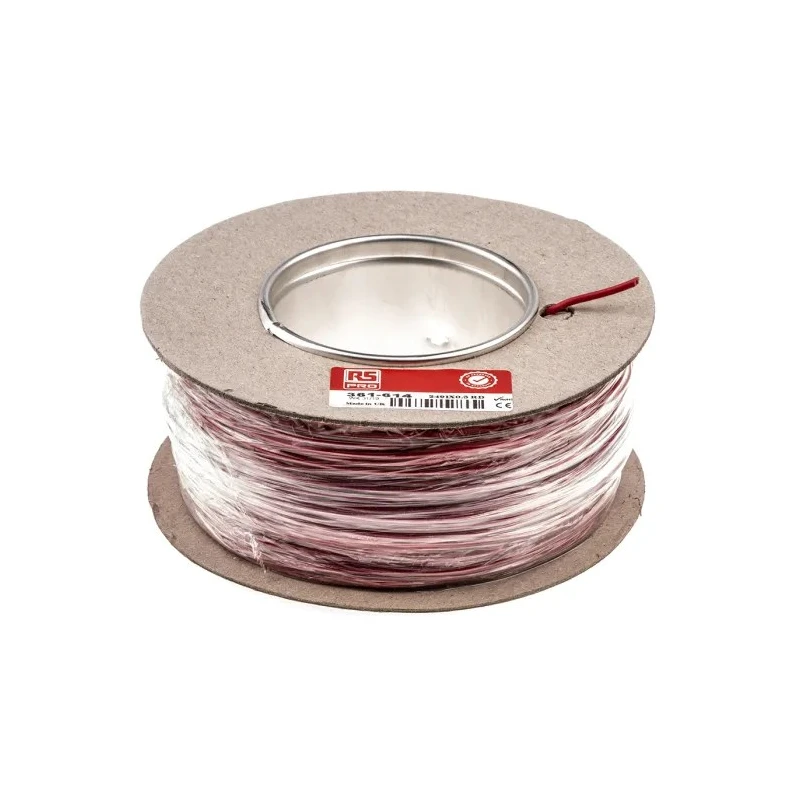 RS PRO 2491X Series Red Hook Up Wire, 20 AWG, 16 x 0.2 mm Core Strands, 100 m Length, Polyvinyl Chloride Jacket, 500 361-614