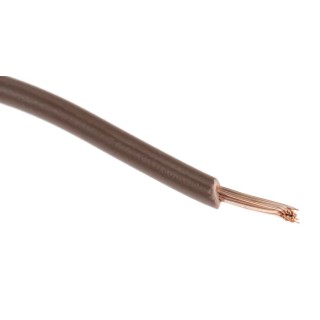RS PRO Brown Hook Up Wire 17 AWG 32x0.2 mm Core Strands 100 m Polyvinyl Chloride Insulation 500 V 70°C 361-737