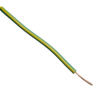 RS PRO 2491X Series Green Yellow Hook Up Wire 18 AWG 24/0.2 mm Core 100 m Polyvinyl Chloride 361-670