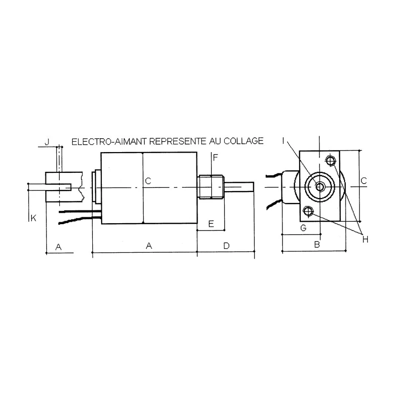 Mecalectro Heavy-Duty Single-Acting Linear Solenoid 230V 23W 15mm Stroke 124.1mm Length 823D8064-230VCA-100%