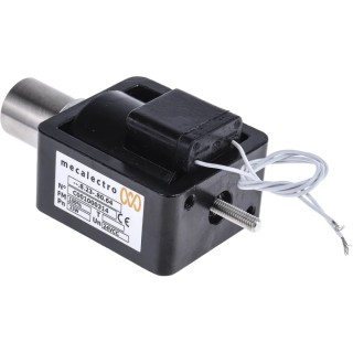 Mecalectro Linear Solenoid 24V 23W Push Pull Action 15mm Stroke 124.1mm Length 8238064-24VCC-100%