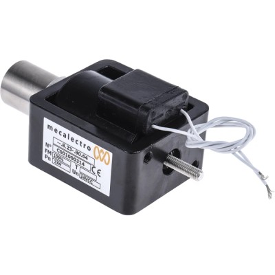 Mecalectro Linear Solenoid 24V 23W Push Pull Action 15mm Stroke 124.1mm Length 8238064-24VCC-100%