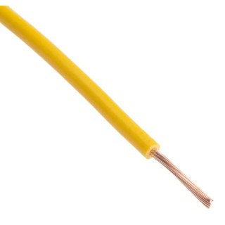 RS PRO 2491X Series Yellow Equipment Wire 15 AWG 30/0.25 mm Core Strands 100 m Polyvinyl Chloride 361-844