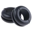 HellermannTyton HV Black Polyvinyl Chloride 8 mm Cable Grommet for 6 mm to 7 mm Cable Diameter 633-02150 HV1215-PVC-FR-BK