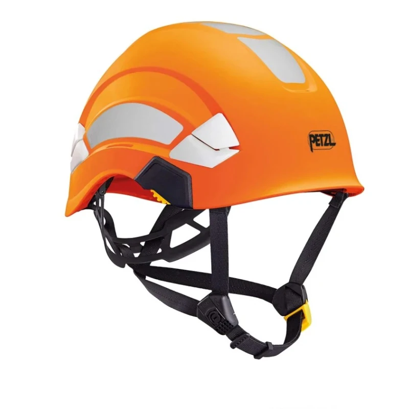 Petzl Orange Safety Helmet with Chin Strap, ABS Material, Adjustable Headband A010DA01