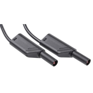 Hirschmann Test & Measurement Connector Test Lead 32A, 1000 V AC/DC, Black, 1m Lead Length 934088100