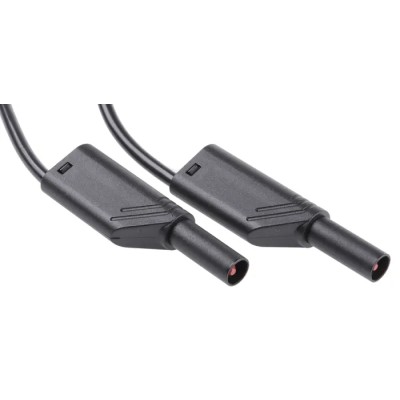 Hirschmann Test & Measurement Connector Test Lead 32A, 1000 V AC/DC, Black, 1m Lead Length 934088100