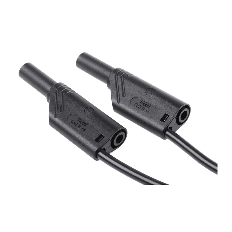 Hirschmann Test & Measurement Connector Test Lead 32A, 1000 V AC/DC, Black, 1m Lead Length 934088100