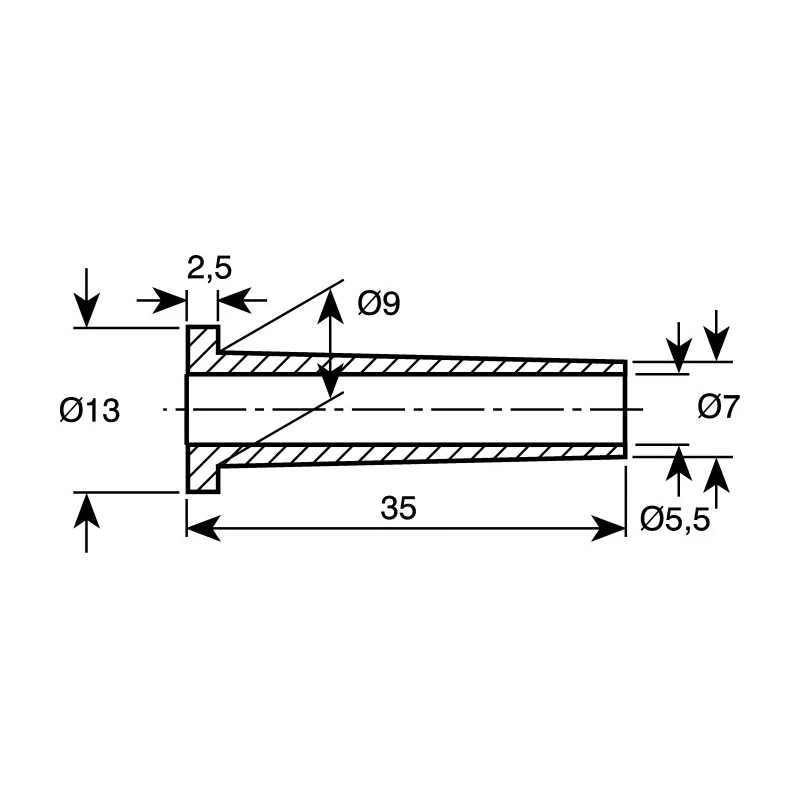 HellermannTyton Black Polyvinyl Chloride Cable Grommet 9 mm Panel Hole Diameter for 5.5 mm to 7 632-01010 HV2101-PVC-FR-BK