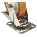 LAG Braked Swivel Castor, Stainless Steel Frame, Polyurethane Wheel, 150 kg Load Capacity, 100 mm Diameter 19105 FR