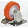 LAG Braked Swivel Castor 250 kg Capacity 125 mm Polyurethane Wheel Stainless Steel Frame 19107 FR