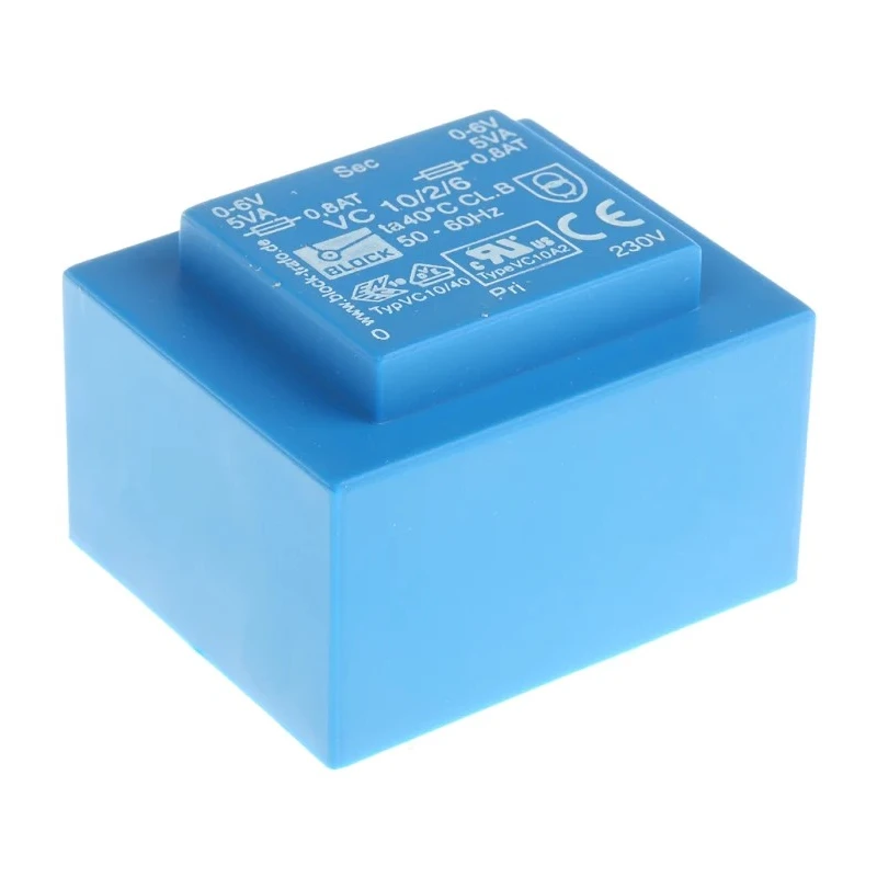 Block 6 V AC 2 Output Through Hole PCB Transformer 10 VA VC 10/2/6