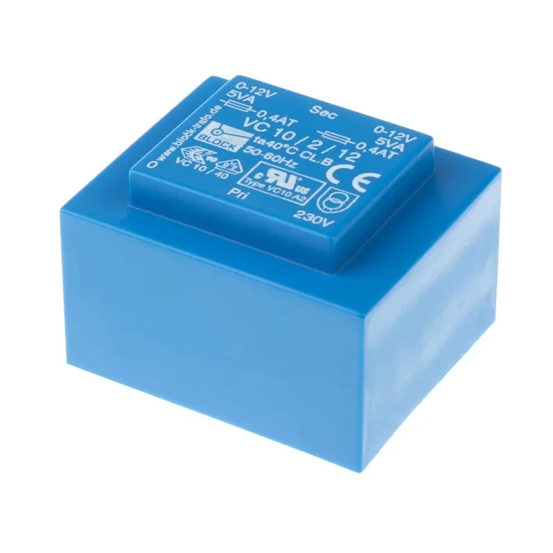 Block PCB Transformer 2 x 12 V AC 2 Output Pin 10 VA 230 V AC Primary VC 10/2/12