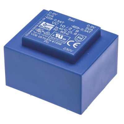 Block PCB Transformer 2 x 9 V ac 2 Output Pin, 230 V Primary, 10 VA Power VC 10/2/9