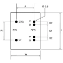 Block 36 VA 230 V ac Primary 24 V ac Dual Output Through Hole PCB Transformer VCM 36/2/24