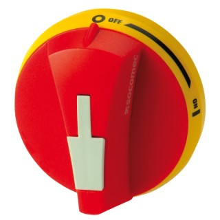 Socomec Yellow, Red 45 mm Rotary Handle SIRCO Series 147B5111