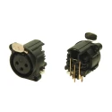 RS PRO Surface XLR Connector, Female, 90° Orientation, 3 Contacts, 250V AC, 5A, Gold Plating 188-0118