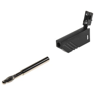 Hirschmann Test & Measurement Black Male Banana Plug 4 mm Connector Screw Termination 60V dc 16A Nickel Plating 934100100-