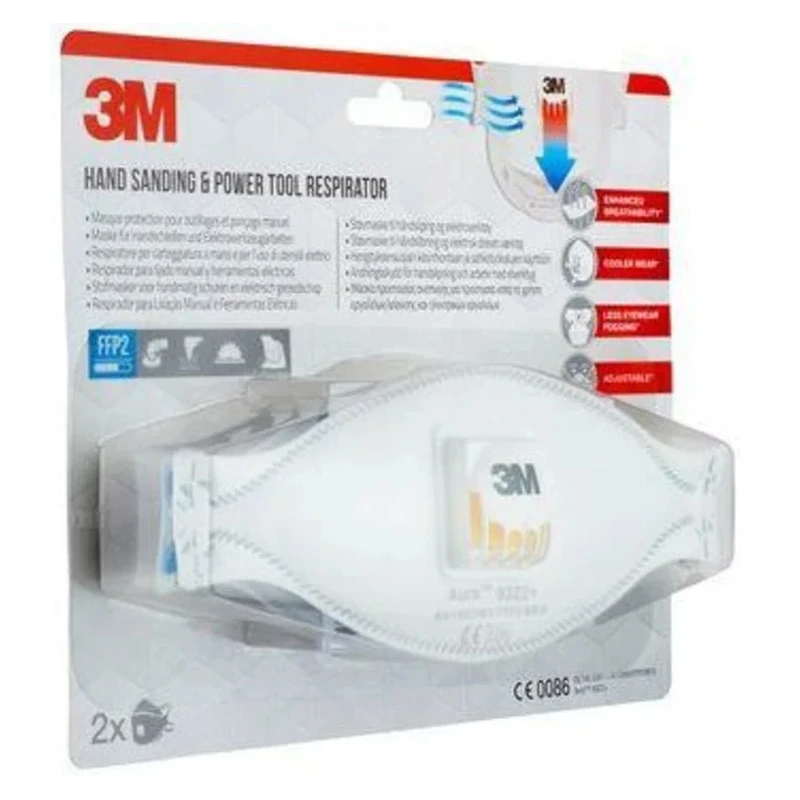 3M Aura™ 9300+ Series FFP2 Disposable Respirator Flat Fold 10 Per Pack FFP2