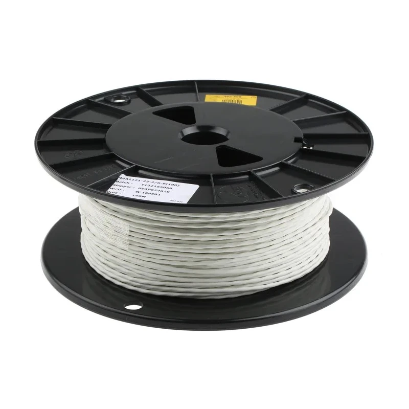 TE Connectivity SPEC 44 Series Data Cable 1 Pair 2 Cores 100m White Polyvinyl Fluoride Sheath 600V 44A1121-22-2/6-9