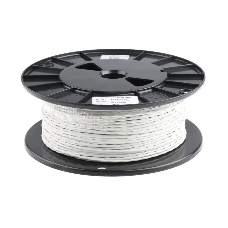 TE Connectivity SPEC 44 Series Data Cable 1 Pairs 2 Cores 100m White Sheath Polyvinyl Fluoride 44A1121-20-2/6-9