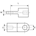 Camloc Gas Springs Stainless Steel Gas Spring Mounting Bracket Flat Eye M8 x 1.25 Thread 40mm Overall Length 104335R