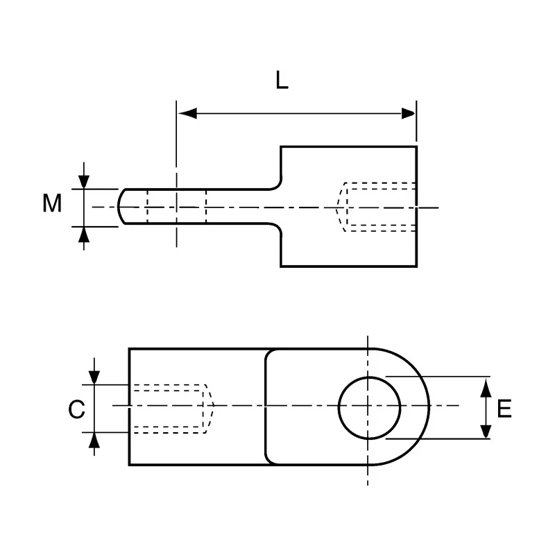 Camloc Gas Springs Stainless Steel Gas Spring Mounting Bracket Flat Eye M8 x 1.25 Thread 40mm Overall Length 104335R