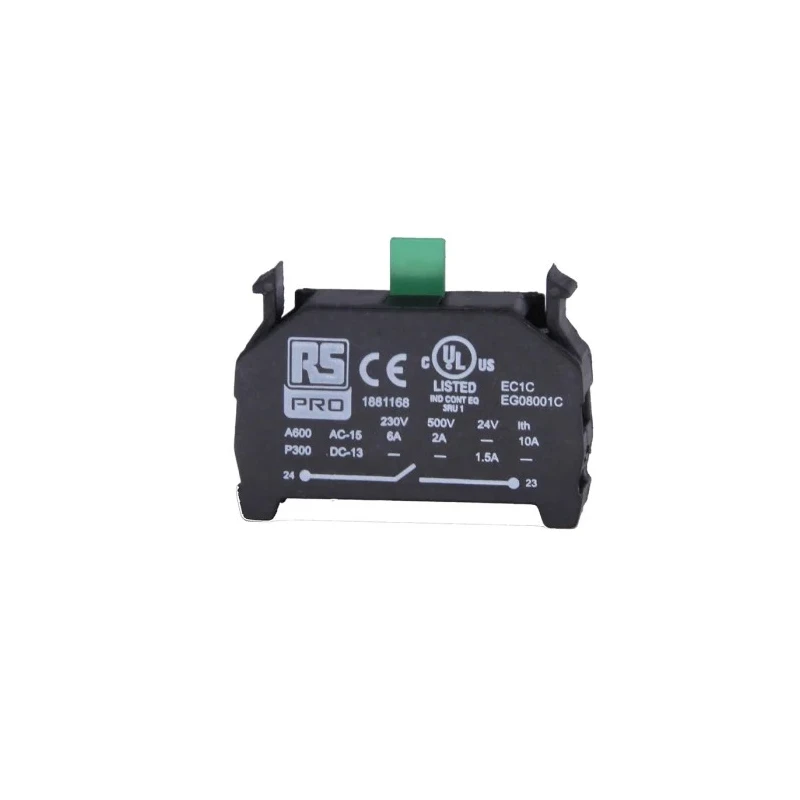 RS PRO Contact Block Single Pole Normally Open Screw Terminal for Modular Plastic Push Button Series 188-1168
