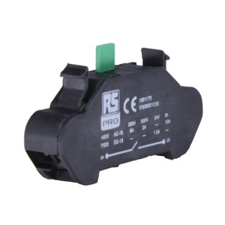 RS PRO Contact Block SPNO Spring Terminal 188-1170