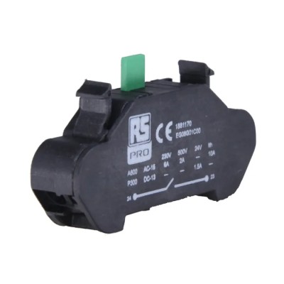 RS PRO Contact Block SPNO Spring Terminal 188-1170